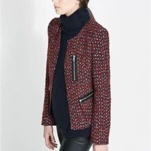 Zara Fantasy Boucle Tweed Jacket Blazer Bloggers